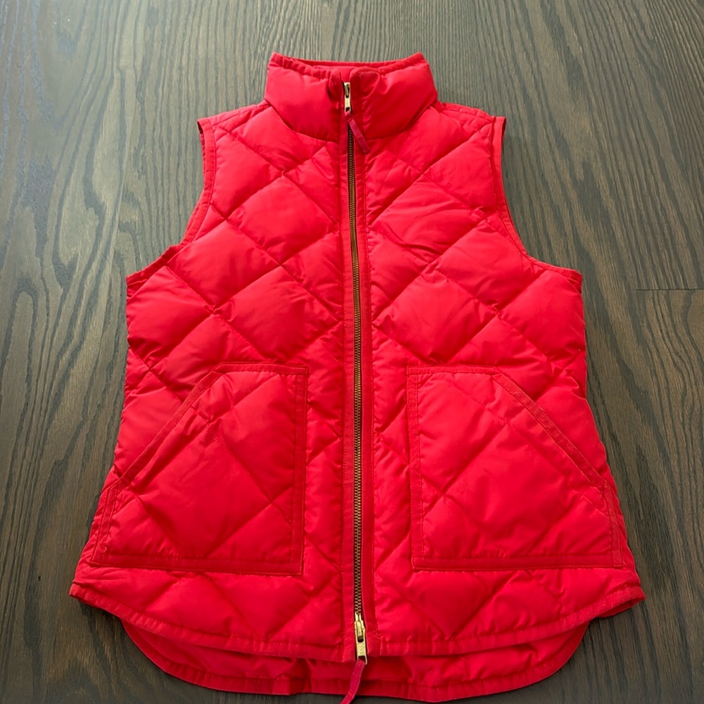 J. CREW XXS Red Quilted Vest